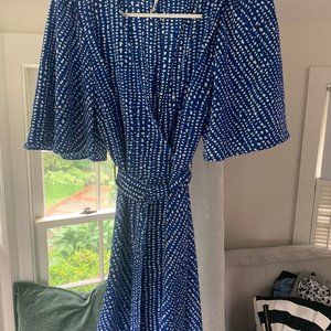 Blue wrap dress